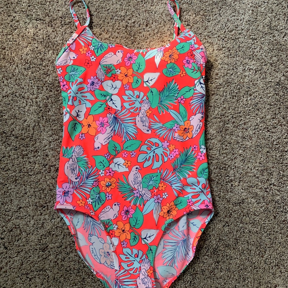 Hot pink one piece swim suit